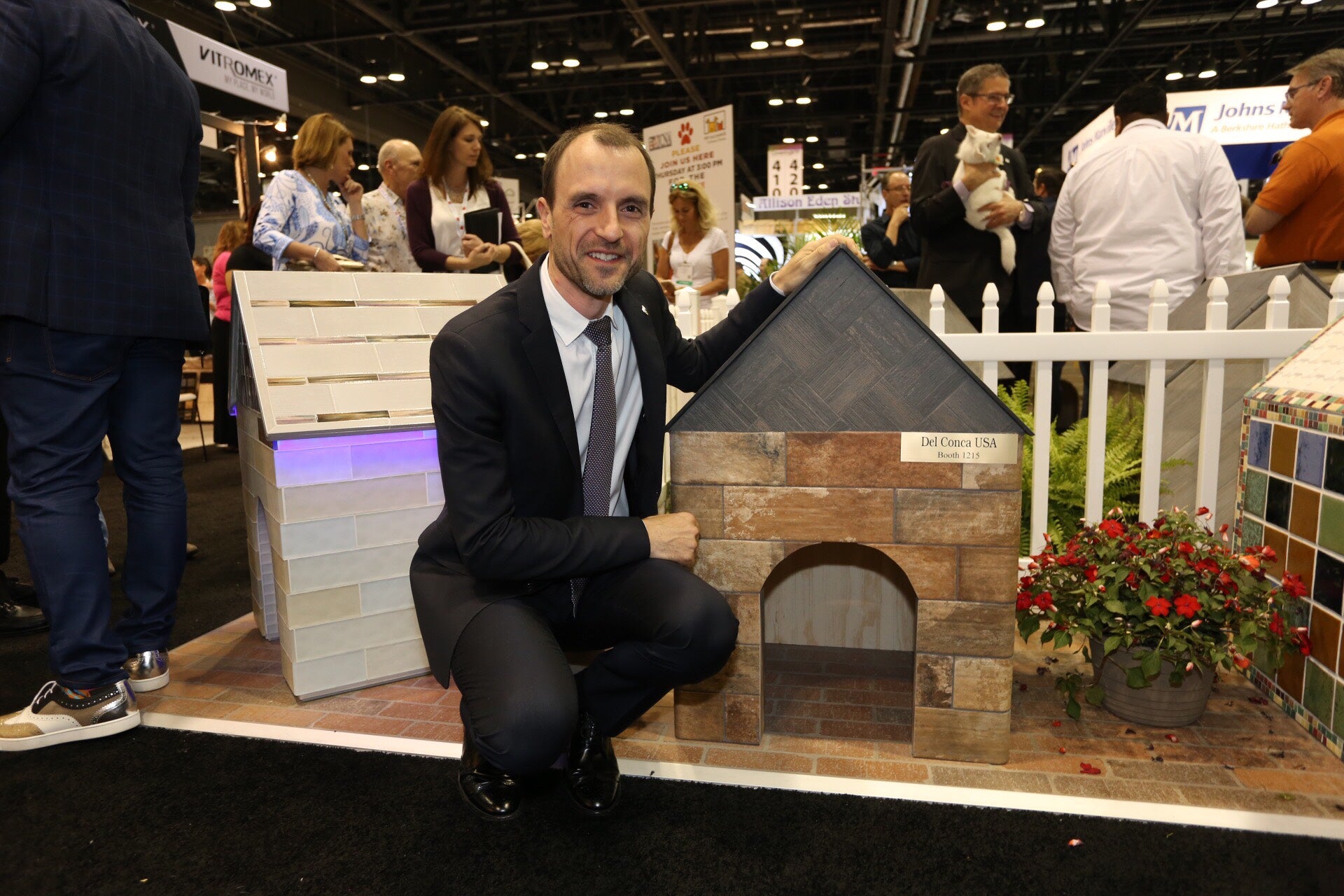 Del Conca USA donates tiled doghouse at Coverings 2017