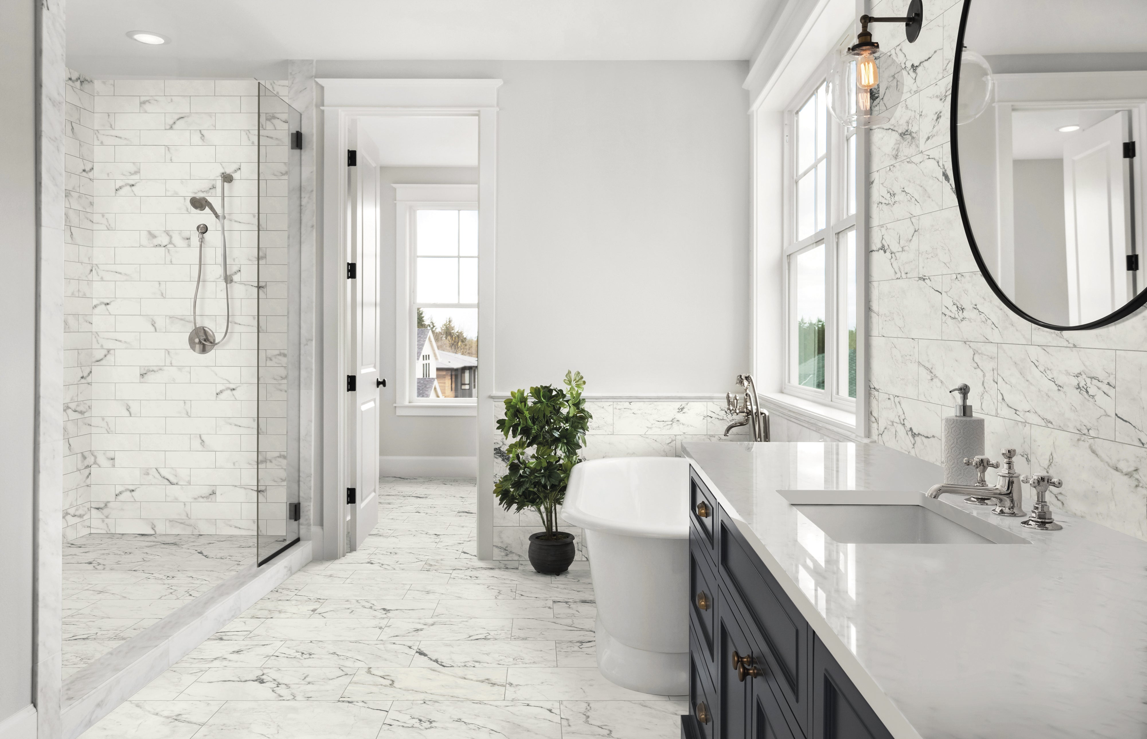 Natural Marble vs. Porcelain Tile: What’s the difference?