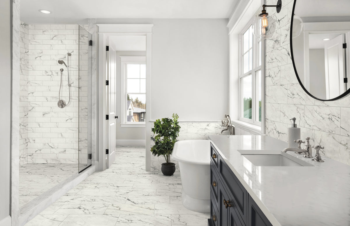 Natural Marble vs. Porcelain Tile What’s the difference?
