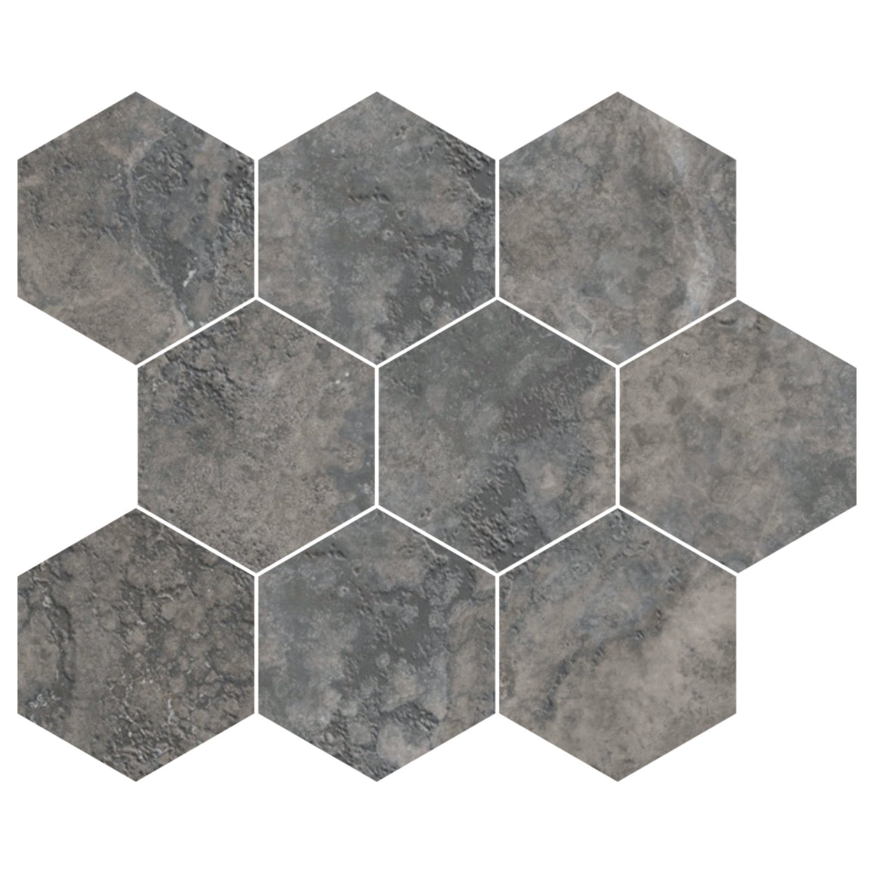 Roma HRO05 Gray Hexagon 10x12